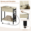 Nightstand End Table Bedside Table with Storage Bag USB Ports Charging Station