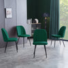 Set of 2,4,6 Velvet Suede Dining Chairs Upholstered seat Ergnomic with Metal Leg
