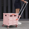 Folding Shopping Trolley Box 55L Camping Picnic Boot Cart Storage Stair Climbing