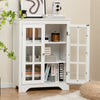 Bathroom Floor Cabinet Freestanding Display Storage Cabinet w/ Doors