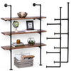 2PCS Industrial Pipe Bookcases Wall Mounted Floating Shelf Hanging Display Rack
