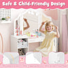 Princess Dressing Table Kids Vanity Desk & Chair Set-White