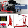 2 Ton Hydraulic Folding Engine Crane Hoist Lift Stand 2000kg Garage Workshop Red