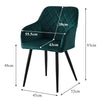 Set of 2 Armchairs Dining Chairs with Arms Velvet PU Faux Leather Chairs Kitchen