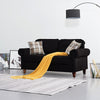 2, 3 Seater Black Linen Fabric Couch Sofa Armchair with 2 Pillows Living Room