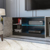 Mondeer LED TV Cabinet TV Stand 140cm with 5 Open Compartments 1 Door RGB Lights