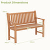 Patio Slatted 2-Person Seating Furniture w/Inclined Backrest-Natural