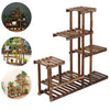5 Tier Wooden Flower Plant Pot Shelf Stand Garden Terrace Florist Display Rack