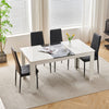 Modern High Gloss 150×80cm White+Black Dining Table for 4-6 Wooden Kitchen Table