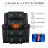 ELECTRIC RECLINER ARMCHAIR 8 POINT HEATED LEATHER MASSAGE RECLINER CHAIR SOFA