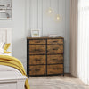 Vintage Brown Chest of Drawers Bedroom Furniture Storage Bedside 8 Drawers