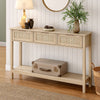130cm Wooden Entryway Console Table with 3 Drawers Foyer Side Sofa Accent Tables
