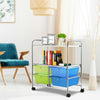 Drawers Storage Trolley Home Office Stationary Rolling Utility Cart Display Rack