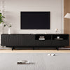 MODERN TV UNIT STAND CABINET SIDEBOARD WITH DRAWER STORAGE & OPEN SHELVES BLACK