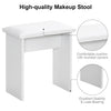 White Modern Dressing Table with LED Lights Mirror Vanity Make up Desk Stool Set