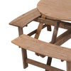 Garden Picnic Table & Benches Wooden Round Table with Parasol Hole 6/8 Seater