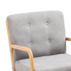 Upholstered Rocking Chair Wooden Frame Recliner Armchair Single Sofa with Pillow