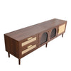 TV Stand TV Entertainment Unit Rattan Storage Sideboard Cabinet with LED Lights