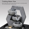 Indoor Tabletop Fountain Cascading Bowls Water Feature with LED Light Home Decor