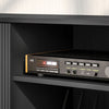 Modern TV Stand Cabinet with Storage 2 Cable Hole for Less than 55" Black