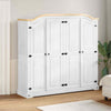 Wardrobe White 194x52x186 Solid Wood Pine R7M2