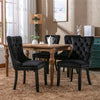 Set of 4 Velvet Dining Chairs with High Back Wooden Legs for Dining Room Kitchen