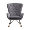 Velvet Upholstered Recliner Rocking Chair Accent Sofa Armchair Living Room Grey