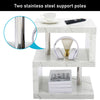High Gloss Side Coffee Table 2 Tier Bedside End Table With LED Light Living Room