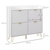 Slim Shoe Cabinet Storage Unit 4 Flip Drawers Modern Hallway Cupboard White Gold