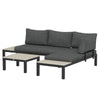 3pcs Garden Sectional Sofa Side Table Furniture Set w/ Cushion