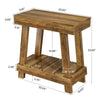 Tribesigns End Table, Wood Side Table with 2-Tier Storage Shelf for Living Room