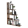 L-Shaped 5-Tier Corner Bookshelf, Retro Brown Ladder Shelf, 120cm Tal