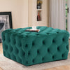 Velvet Chesterfield Footstool Deep Button Pouffe Ottoman Coffee Table Stool Seat
