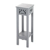 Grey Wooden Tall Table Narrow Slim Stand Nightstand with Sliding Drawer Shelf UK