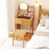 Vanity Desk with Mirror Makeup Table with 2 Drawers Open Storage Shelves