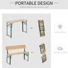 Camping Table and Bench Set 3-Piece Picnic Table Folding Portable Benches Hiking