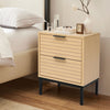 2 Drawers Wooden Bedside Table Cabinet Coffee End Table Storage Unit Nightstand