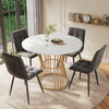 Dining Table Set With 4 Pcs Grey Velvet Chairs Kitchen Dining Room Furniture