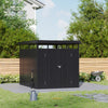 Metal Pent Roof Garden Shed Outdoor Double Door Storage for Tools Bike Warehouse