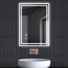 Bathroom LED Mirror With Shaver Socket Bluetooth Demister Touch 70x50/50x70cm