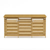 2.345m x 1.31m Large Wooden Outdoor Garden Triple Wheelie Bin Storage for 3 Bins