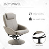 Recliner Chair and Footstool Armchair with Ottoman 360° Swivel Seat Grey