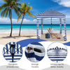 Folding Beach Tent Sun Protection Cabana Canopy Shelter with Detachable Sidewall