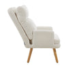 Upholstered Sherpa Fabric Sleeper Recliner Armchair Sofa Lounge Chair Footstool