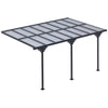 Outdoor Patio Wall-mounted 4.35 x 3(m) Gazebo Pergola, Aluminum Post, PC Roof