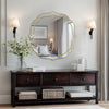 80cm Large Wall Mirror Irregular Floral Beveled Golden Rim Accent Mirror Mantle