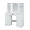 Modern Vanity Dressing Table Makeup Desk with LED Light Mirror Stool Shelf Set