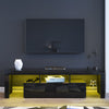 Modern TV Stand 2 Drawers Storage High Gloss Cabinet Sideboard RGB LED Light