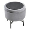 Round Velvet Makeup Seat Storage Ottoman Pouf Stool Dressing Table Vanity Chair