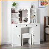 Dressing Table Vanity Set Makeup Desk with Dimmable 10 LED Light Mirror Stool